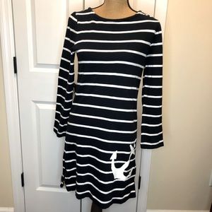 J. Crew Long Sleeve Striped Anchor Dress size XS